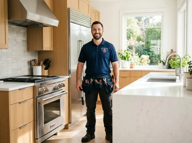 Appliance Repair Hero technician in a Boone, NC kitchen after an appliance repair